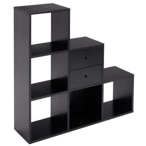 Maxicube six-compartment staircase unit - Black - Alder - White - Artarredi