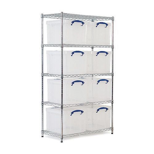 Chrome Shelving Bay With 35L Really Useful Boxes - Make Your Selection