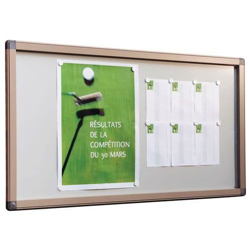 Grande Antares outdoor document display with swing door, landscape orientation - Aluminium back