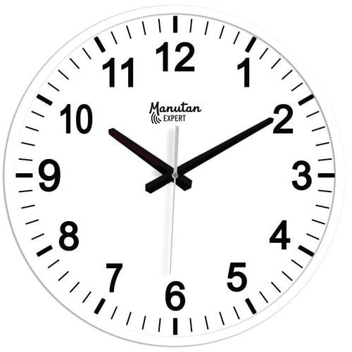 Quartz analogue wall clock, dia. 40 cm - Manutan