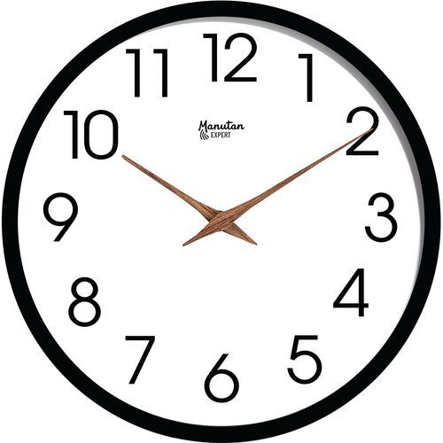 Black eco-designed analogue clock - Manutan - Manutan Expert