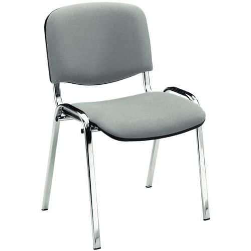 Stackable Chrome Conference/Meeting Room Chairs - Fabric - Manutan Expert