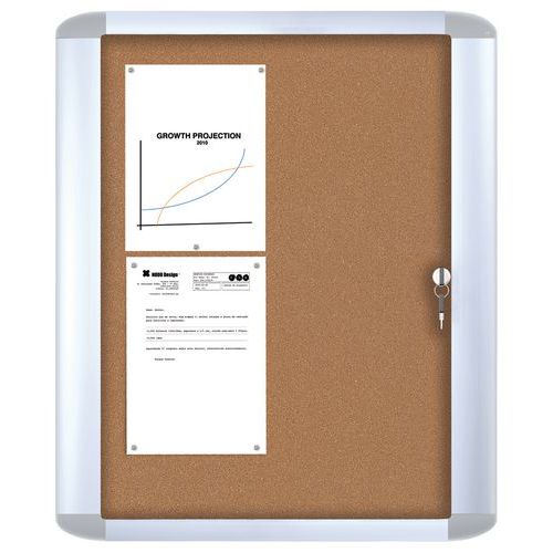 Mastervision indoor enclosed bulletin board - Cork board - Glass security door