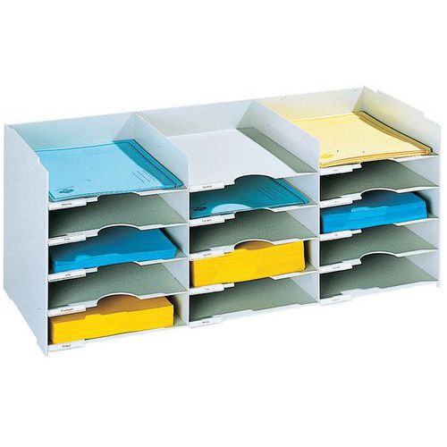 Horizontal multi-compartment organiser - Grey - Paperflow