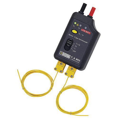 Chauvin Arnoux temperature adapter with two K-type thermocouple inputs for multimeters - 40