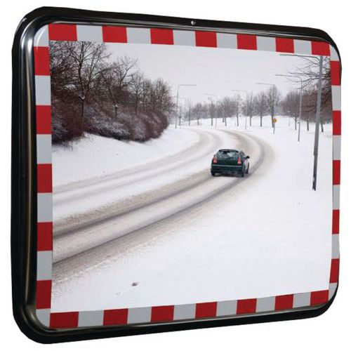 Anti-fogging and anti-frost security mirror