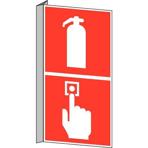 Fire safety sign - Fire extinguisher and fire alarm button