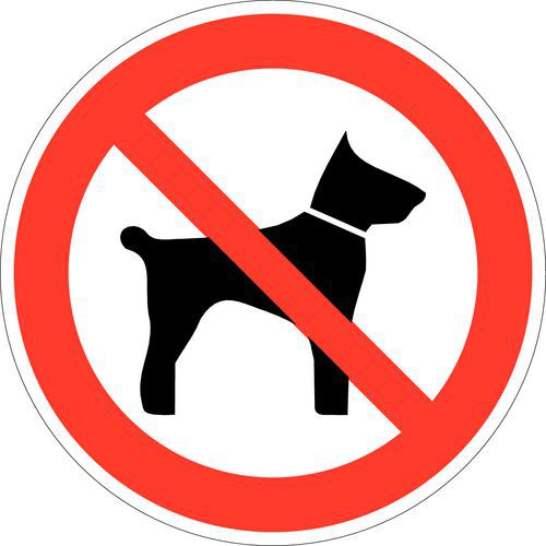 Prohibition sign - No dogs - Adhesive