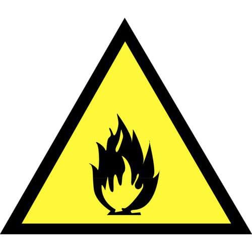 Hazard warning sign - Danger: flammable materials - Adhesive