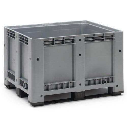 Stackable pallet container with solid sides - On feet - Manutan Expert