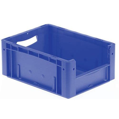 European standard stackable container - Solid base and walls with 1/2 opening - Length 400 mm - 16 to 25 l