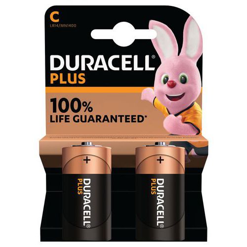 Plus 100% C alkaline battery - 2 or 4 units - Duracell