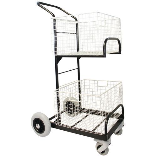 Compact mail distribution trolley