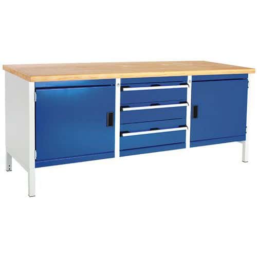 Bott Cubio Heavy Duty Workbench with 3 Drawers & 2 Cupboards