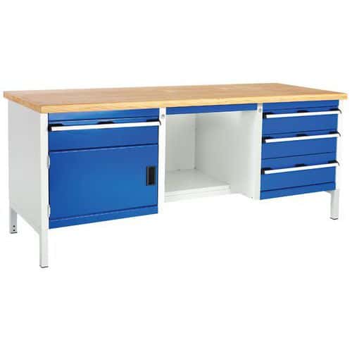 Bott Cubio Heavy Duty Workbench with 4 Drawers & 1 Cupboard