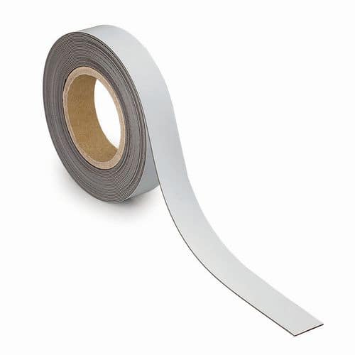 Magnetic marking tape, can be written on, 10 m x 30 mm x 1 mm - Maul