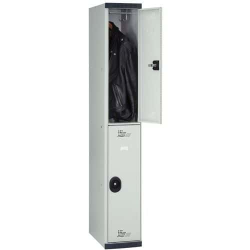 Seamline Optimum® 2-compartment locker - 1 column - Width: 300 mm - On base - Acial