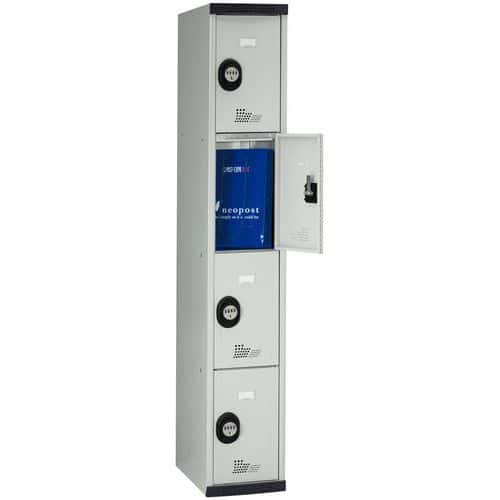 Seamline Optimum® 4-compartment locker - 1 column - Width: 300 mm - On base - Acial