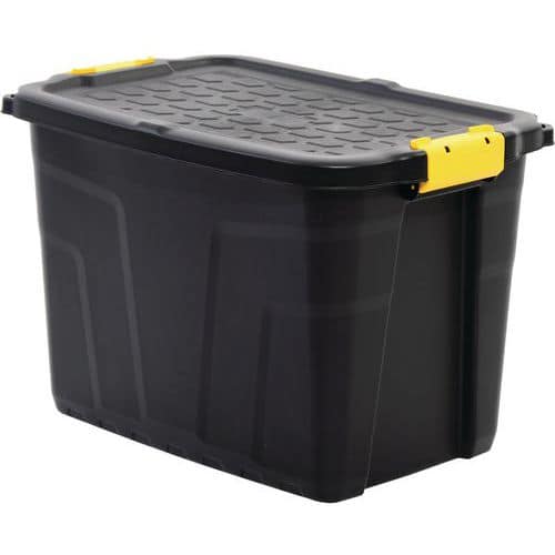 Heavy Duty Storage Box With Lid - 60 L Capacity - Pack Of 2 - Strata
