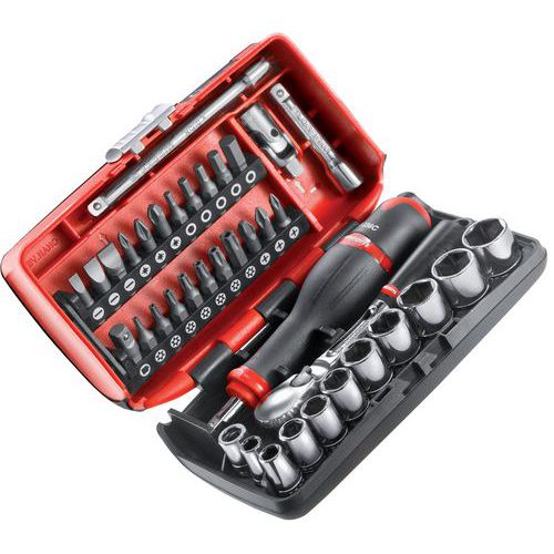 38-piece 1/4'' hex box - Sealed ratchet