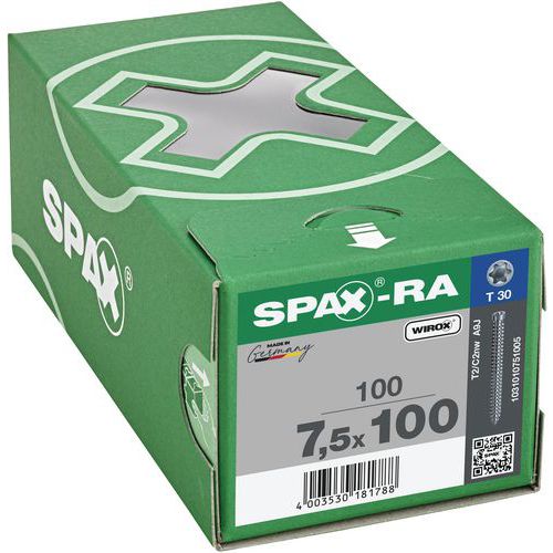 Box of 100 T-Star Plus Wirox TX chassis anchors, diameter 7.5 mm - Spax