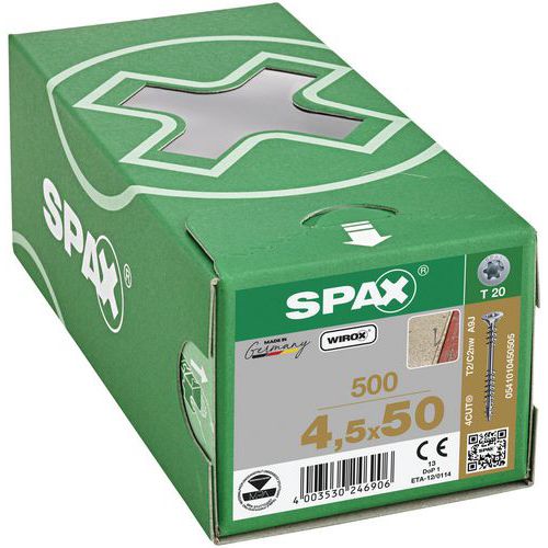 Box of 500 TX countersunk head laying screws Ø 4.5 mm - Spax