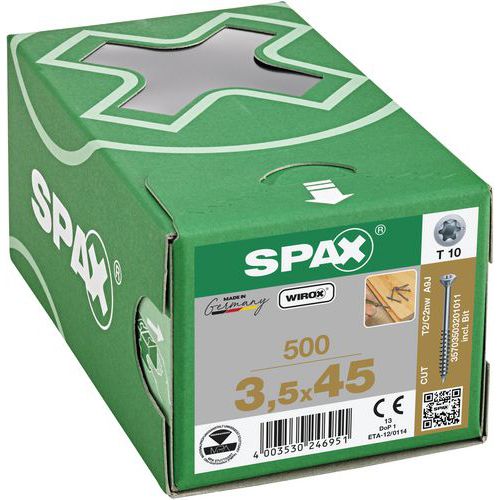 Box of 500 TX countersunk head floor screws Ø 3.5 mm - Spax