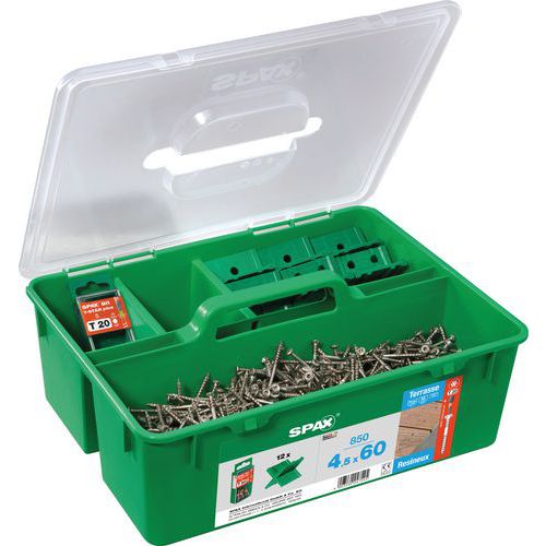 Softwood decking mounting kit with 850 screws - Spax