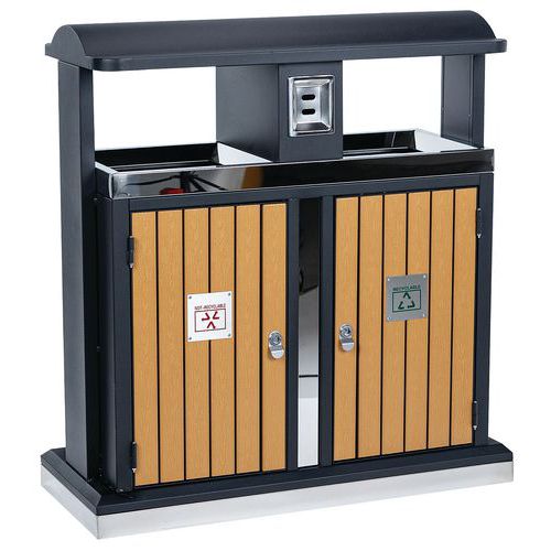 Outdoor selective sorting bin - 2 x 50 L