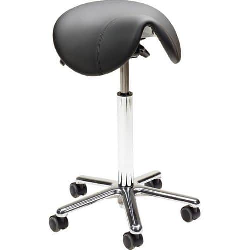 Ergonomic Mobile Tough Workshop Stool - Faux Leather - Treston Saddle