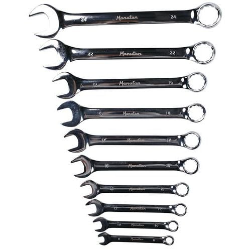 Set of 10 combination spanners - Manutan Expert