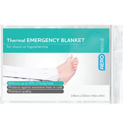 Emergency Foil Blanket - Silver - WxL 140x210cm - AeroPlast