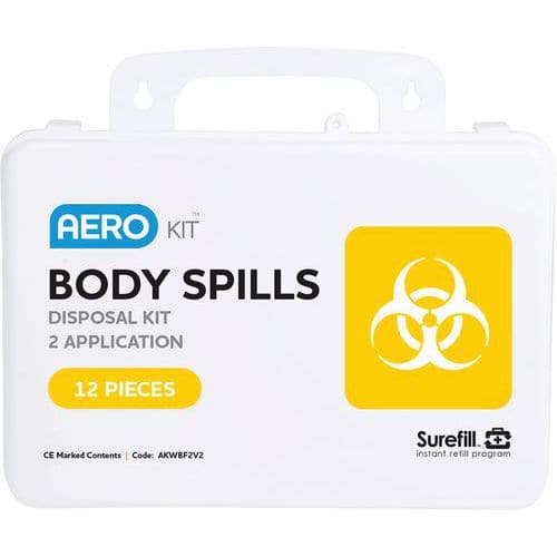 2 or 5 Body Fluid Spill Kits in Weatherproof Case - Surefill