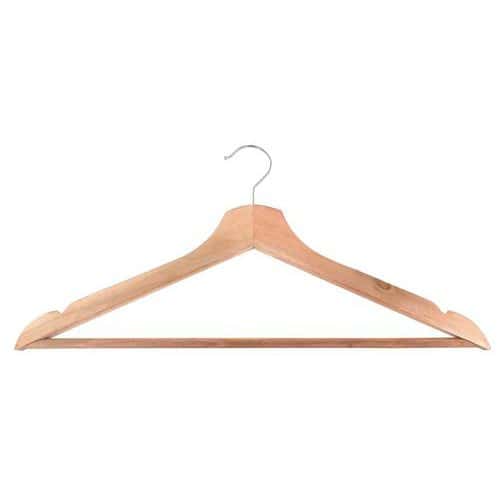 Natural wood coat and trouser hanger - Set of 25 - Vepabins