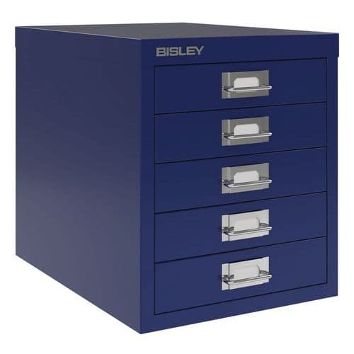 5-drawer textured blue cabinet