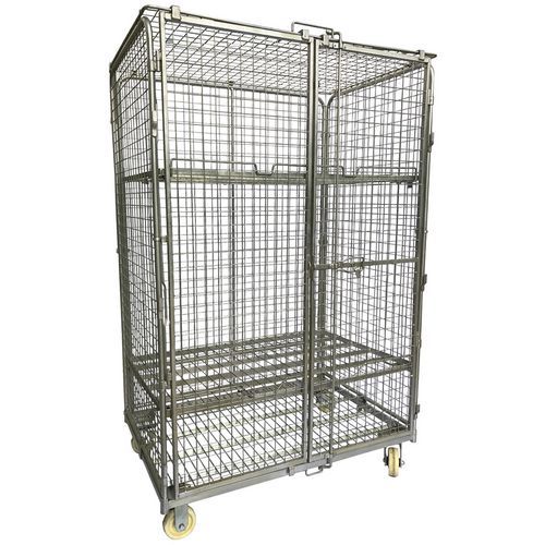 Safety roll container - 2 shelves - Capacity 600 kg - Manutan Expert