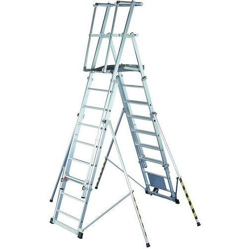 Aluminium Work Platform/Telescopic Step Ladder - 5 To 12 Steps