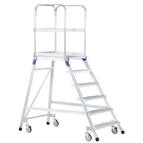 Aluminium Mobile Work Platform - Single-Sided Step Ladder