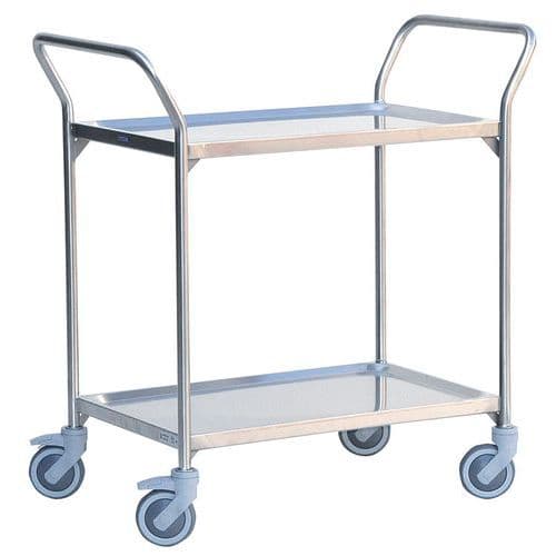 Stainless steel trolley - 2 shelves - Capacity 120 kg