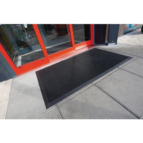 Rubber grating mat with bevelled edges - Notrax