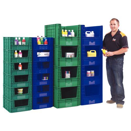Stackable open container - Length 490 and 600 mm - 36 and 97 L