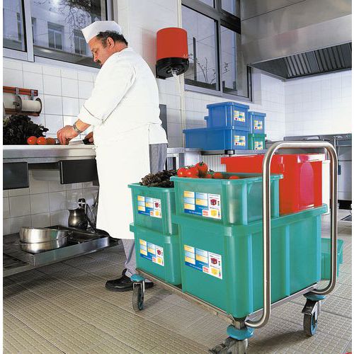 Stackable container with lid - Length 595 mm - 35 to 55 l - Gilac