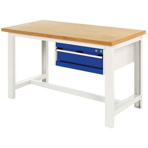 Cubio workbench with 1 drawer - Width 150 cm - Plywood