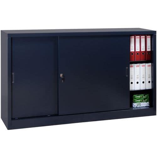 Self-assembly cabinet with sliding doors - Low - Width 160 cm - Manutan Expert