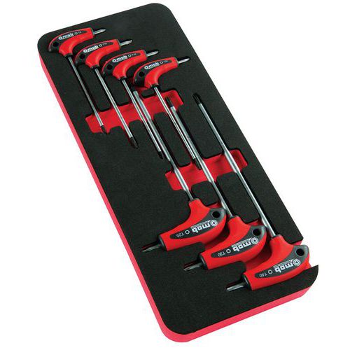 Foam organiser with seven Torx T-handle Allen keys - Mob