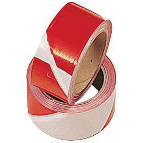 Barricade tape, red and white polyethylene - Mondelin