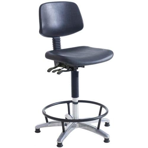 Heavy Duty Polyurethane High Workshop Chair with Feet