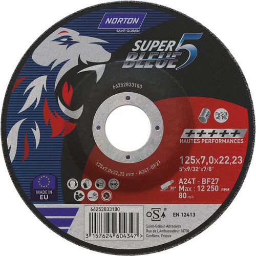 Super Blue 4 Metal grinding disc - Norton