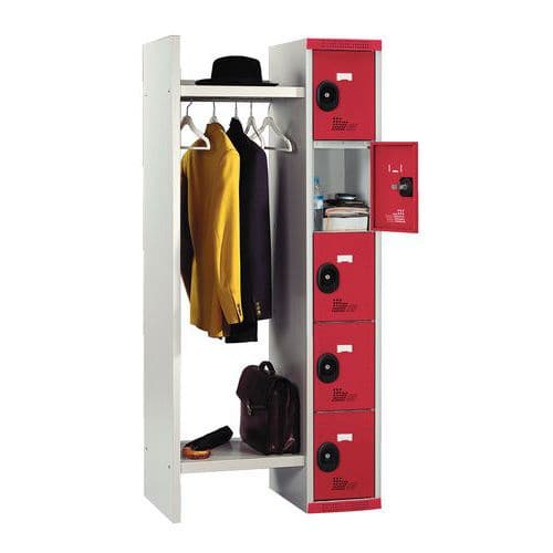 Seamline® 5-compartment locker and wardrobe - Wardrobe width 520 mm - Acial