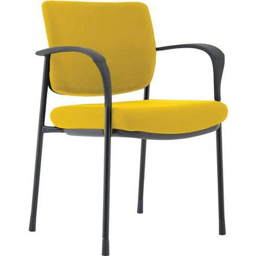 Reception/Visitor Chair With Arms - Fabric - Stackable - Brunswick